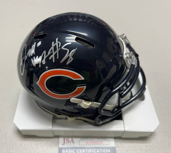 DARNELL WRIGHT Signed Speed Chicago Bears Mini Helmet JSA COA