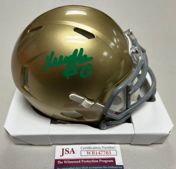 XAVIER WATTS Signed Notre Dame Fighting Irish Speed Mini Helmet JSA COA