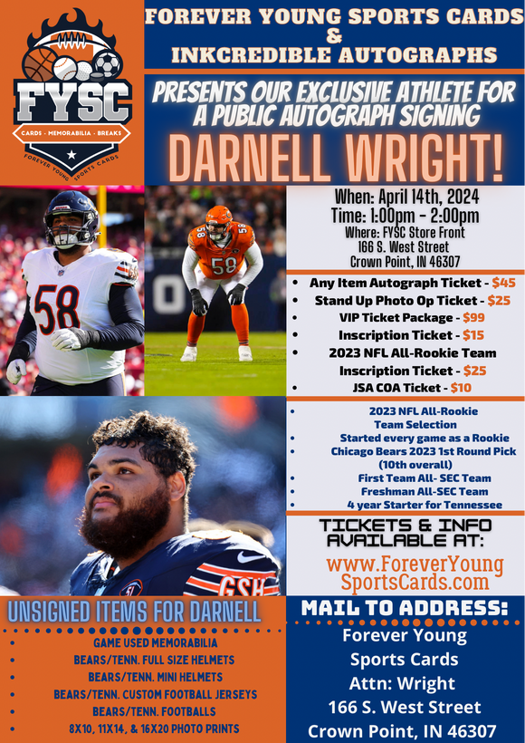 Inscription Ticket (Up to 3 Words) for DARNELL WRIGHT