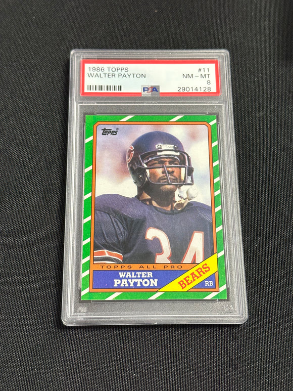 1986 Topps WALTER PAYTON Chicago Bears PSA 8