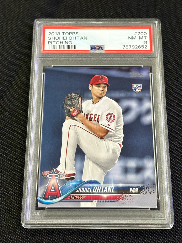 2018 Topps SHOHEI OHTANI Rookie Pitching Los Angeles Angels PSA 8