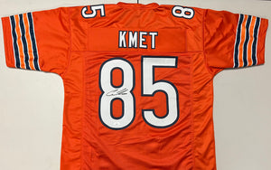 COLE KMET Signed Chicago Bears Orange Football Jersey JSA COA