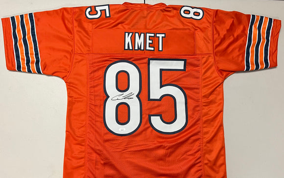 COLE KMET Signed Chicago Bears Orange Football Jersey JSA COA
