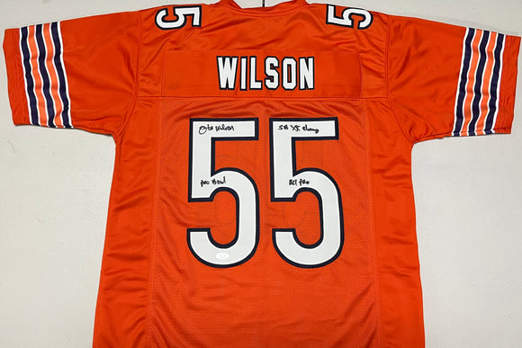 OTIS WILSON Signed Chicago Bears Orange Football Jersey Pro Bowl & All Pro & SB XX Champ Inscriptions JSA COA