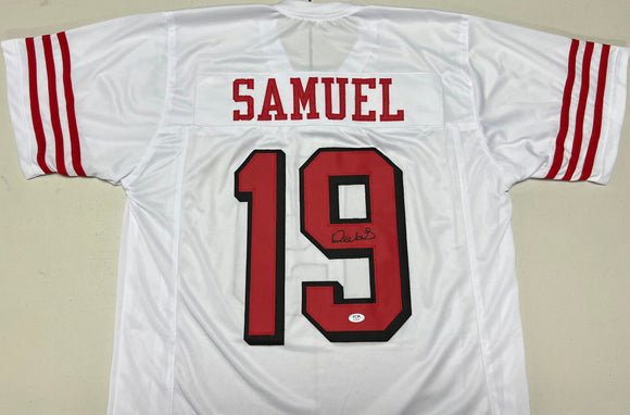 DEEBO SAMUEL Signed San Francisco 49ers White Football Jersey PSA COA