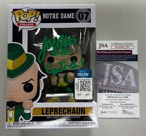JOE ALT Signed Notre Dame Fighting Irish Leprechaun #07 Funko Pop Go Irish Inscription JSA COA