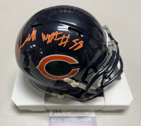 DARNELL WRIGHT Signed Speed Chicago Bears Mini Helmet JSA COA