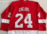 CHRIS CHELIOS Signed Detroit Red Wings Red Hockey Jersey Beckett COA