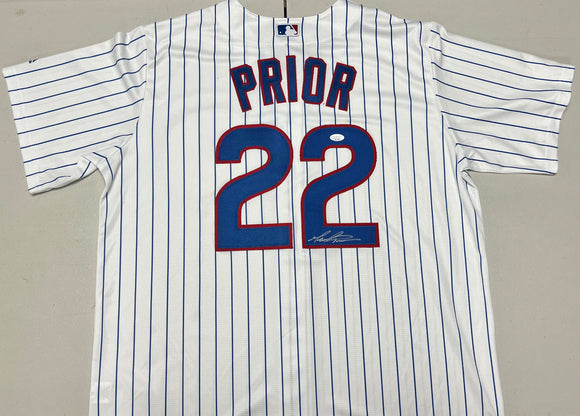 MARK PRIOR Signed Chicago Cubs Authentic Majestic MLB White Pinstripe Baseball Jersey JSA COA