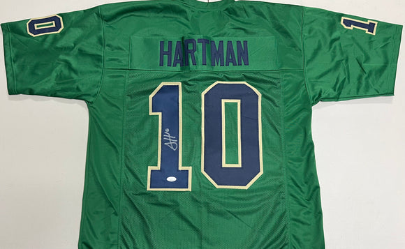 SAM HARTMAN Signed Notre Dame Fighting Irish Green Football Jersey JSA COA