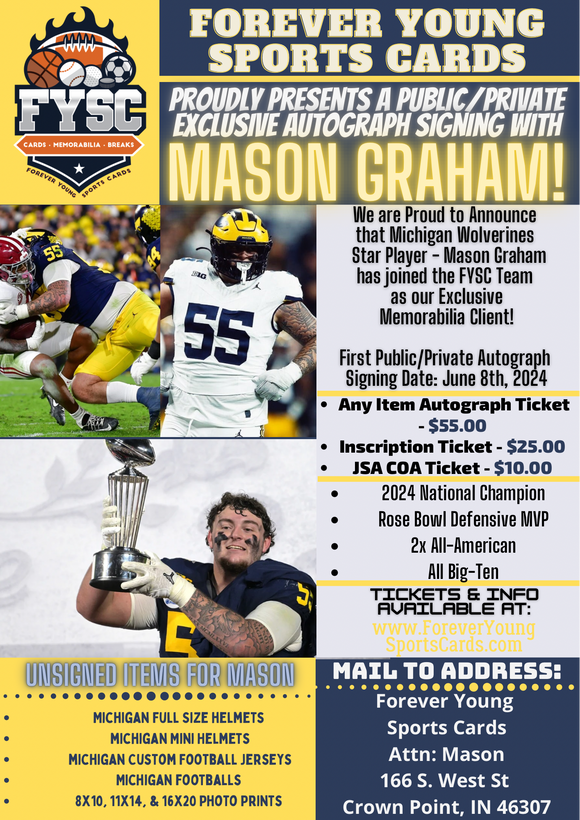 MAIL IN: Inscription Ticket (Up to 3 Words) for MASON GRAHAM