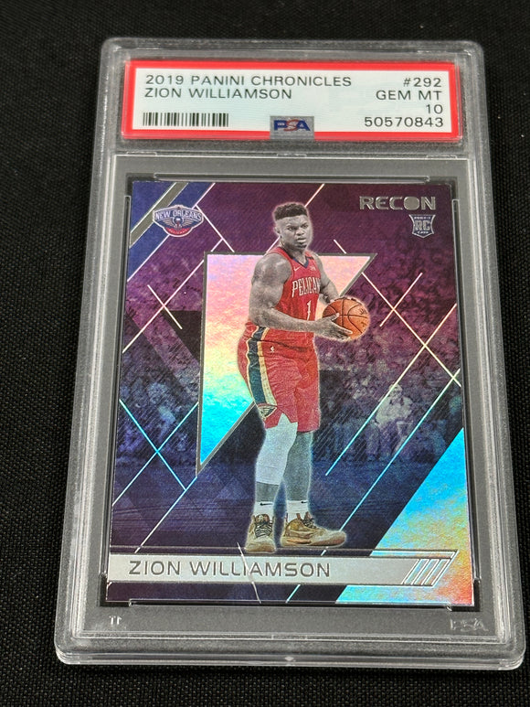 2019 Panini Chronicles ZION WILLIAMSON Recon Rookie New Orleans Pelicans PSA 10