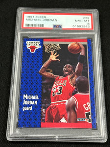 1991 Fleer MICHEAL JORDAN Chicago Bulls PSA 8