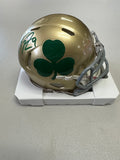 TOM ZBIKOWSKI Signed Notre Dame Fighting Irish Shamrock Speed Mini Helmet Beckett COA