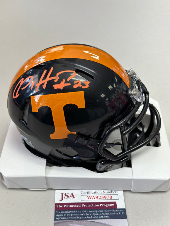 CAMERON SUTTON Signed Tennessee Volunteers Black Speed Mini Helmet JSA COA