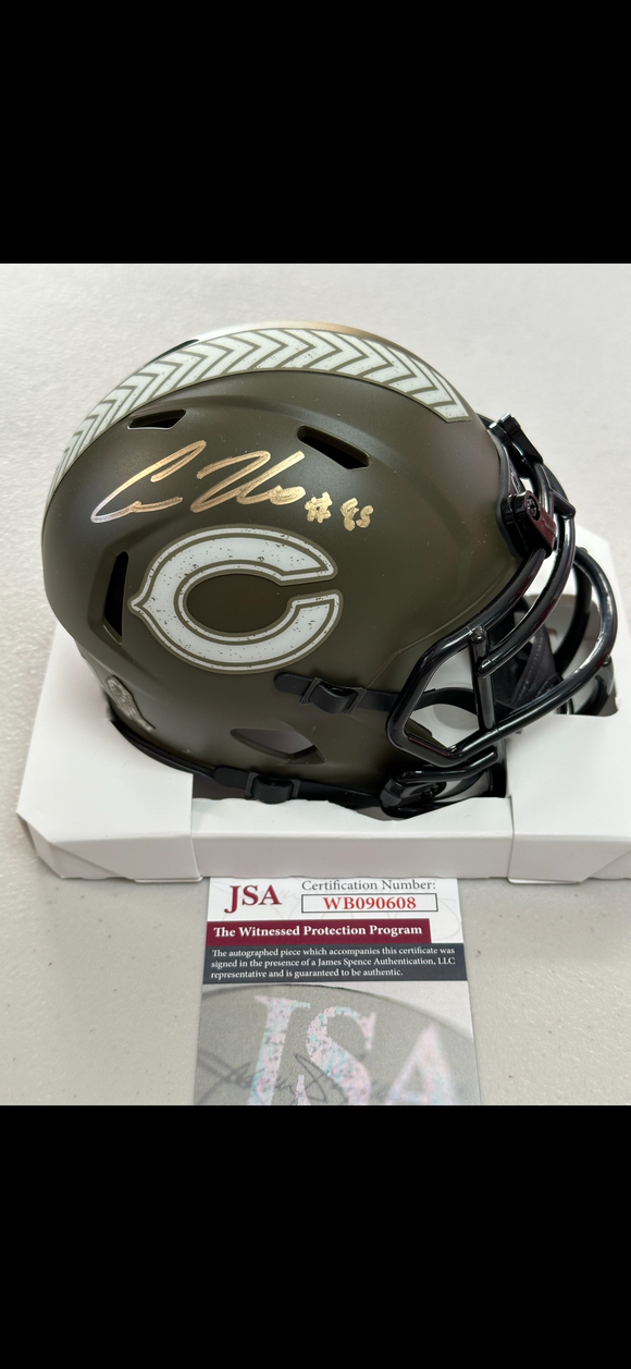 COLE KMET Signed Chicago Bears Salute To Service Mini Helmet JSA COA