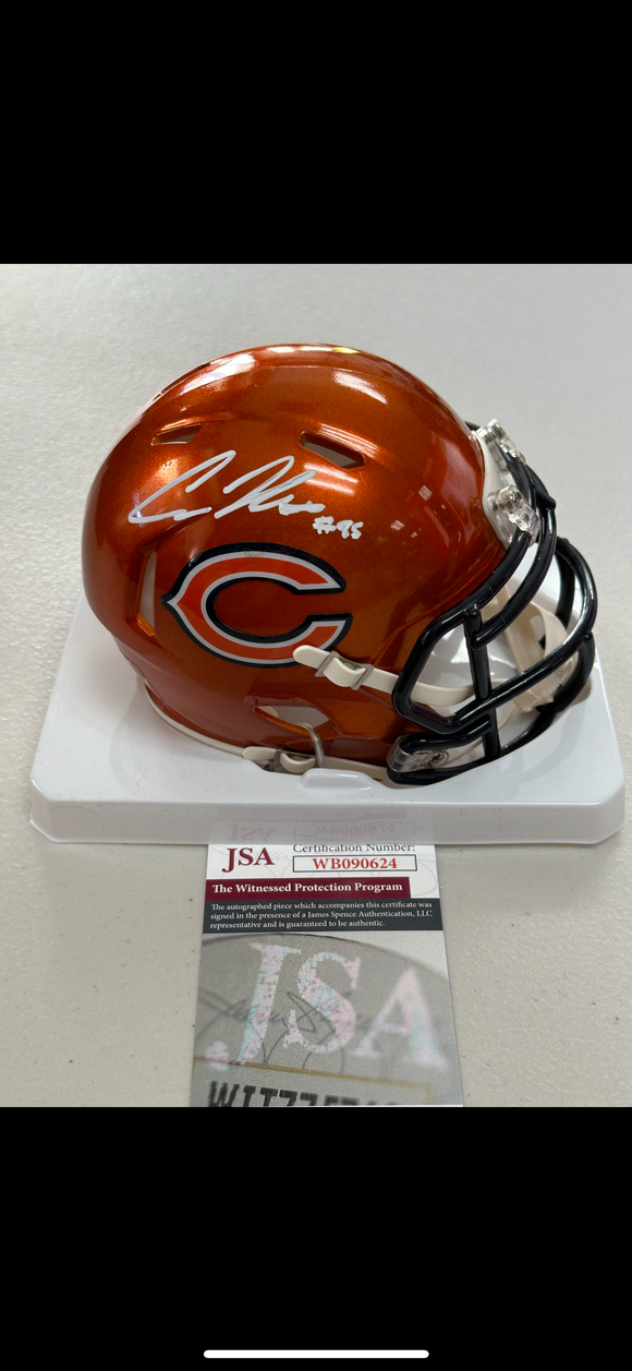 COLE KMET Signed Chicago Bears Flash Mini Helmet JSA COA
