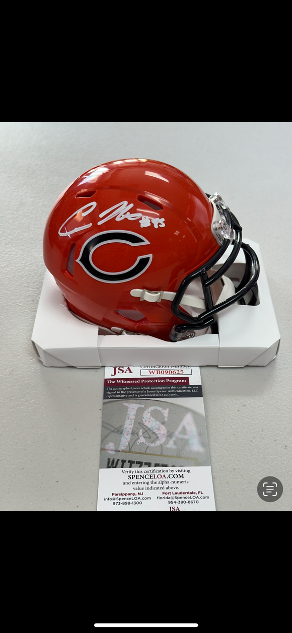 COLE KMET Signed Chicago Bears Orange Alternate Mini Helmet JSA COA