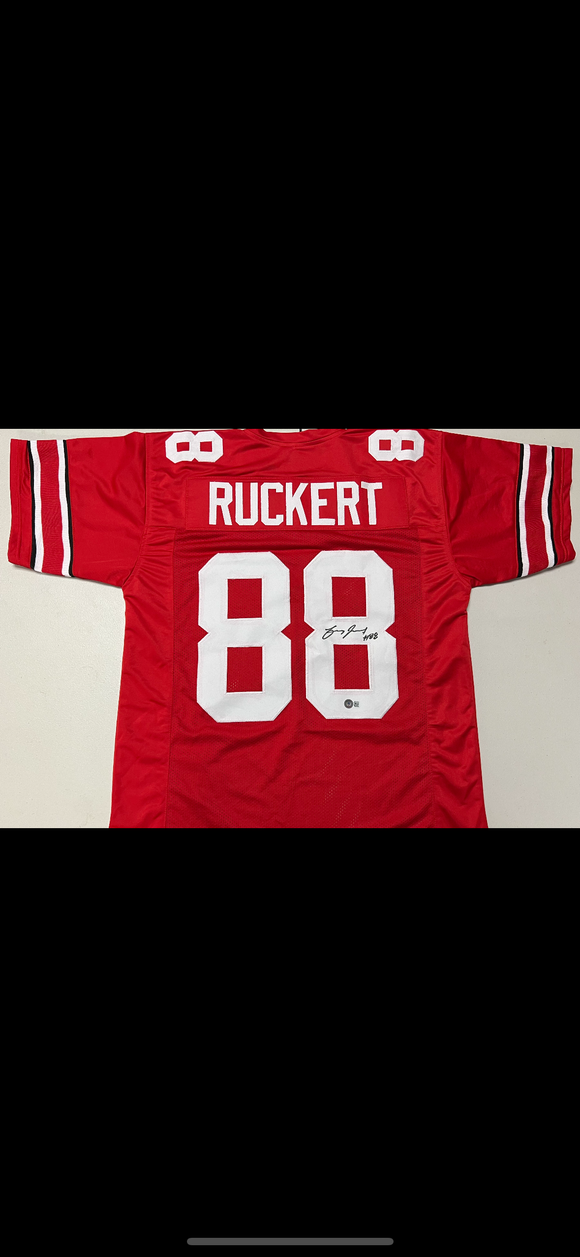 JEREMY RUCKERT Signed Ohio State Buckeyes Red Jersey Beckett COA