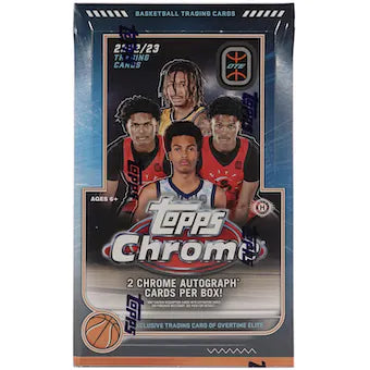 2022/23 Topps Chrome Overtime Elite Basketball Hobby Box (2 Autograph Cards per Box)