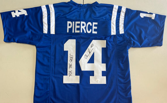 ALEC PIERCE Signed Indianapolis Colts Blue Football Jersey For The Shoe Inscription JSA COA
