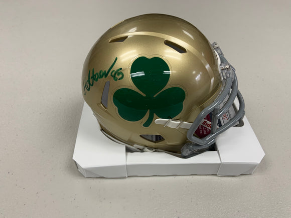 HOLDEN STAES Signed Notre Dame Fighting Irish Shamrock Speed Mini Helmet JSA COA