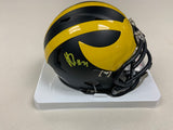 HASSAN HASKINS Signed Michigan Wolverines Speed Mini Helmet JSA COA