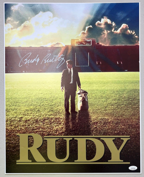 RUDY RUETTIGER Signed 16x20 Photo Movie Poster Notre Dame Fighting Irish JSA COA
