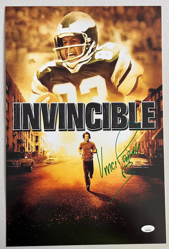 VINCE PAPALE Signed 12x18 Invincible Movie Poster Philadelphia Eagles JSA COA