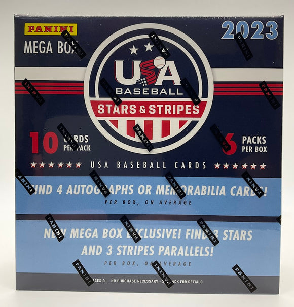 2023 Panini USA Stars & Stripes Baseball Mega Box (4 Autograph or Memorabilia Cards per Box)