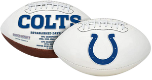 Unsigned - Indianapolis Colts White Panel Football