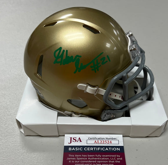 ADON SHULER Signed Notre Dame Fighting Irish Speed Mini Helmet JSA COA