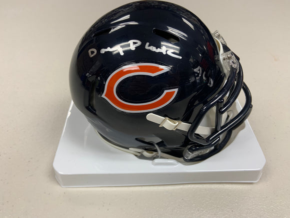 DOUG PLANK Signed Chicago Bears Speed Mini Helmet 46D Inscription Beckett COA