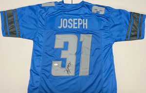 KERBY JOSEPH Signed Detroit Lions Blue Football Jersey JSA COA
