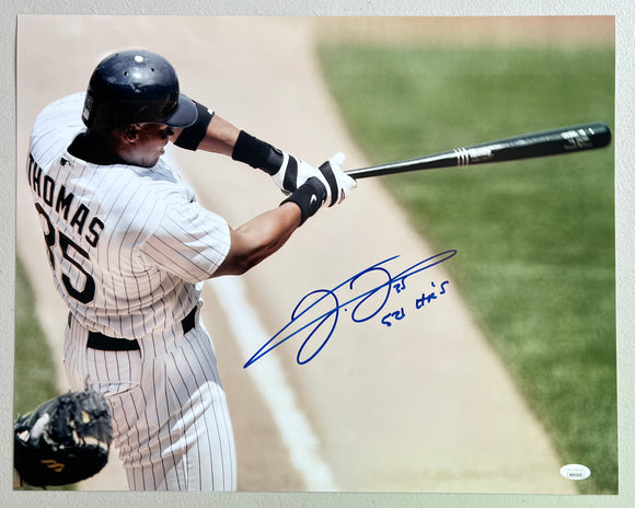 FRANK THOMAS Signed 16x20 Photo Chicago White Sox 521 HR’s Inscription JSA COA