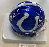 ALEC PIERCE Signed Indianapolis Colts Flash Speed Mini Helmet Go Colts Inscription JSA COA