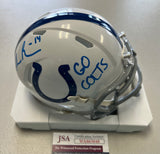 ALEC PIERCE Signed Indianapolis Colts Speed Mini Helmet Go Colts Inscription JSA COA