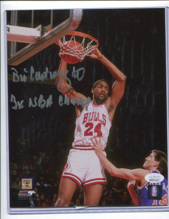 BILL CARTWRIGHT Autographed 8x10 Photo #1 “3x NBA Champ” Chicago Bulls  JSA COA