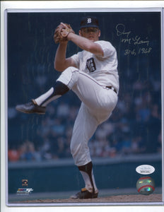 DENNY MCLAIN Autographed 8x10 Photo #1 “31-6, 1968” Detroit Tigers JSA COA