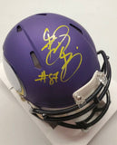 BERNARD BERRIAN Signed Minnesota Vikings Speed Mini Helmet JSA COA