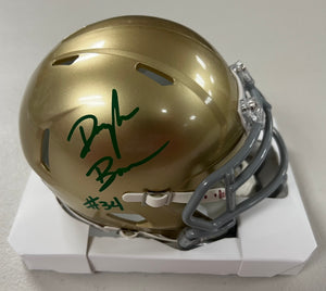 DRAYK BOWEN Signed Notre Dame Speed Mini Helmet Beckett COA