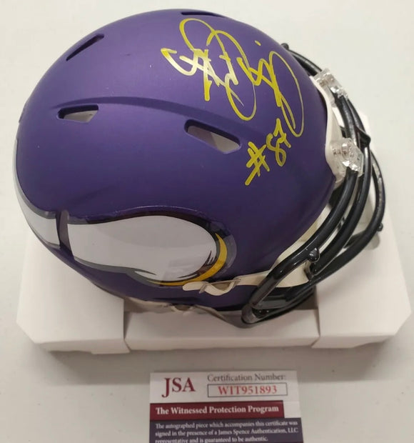 BERNARD BERRIAN Signed Minnesota Vikings Speed Mini Helmet JSA COA