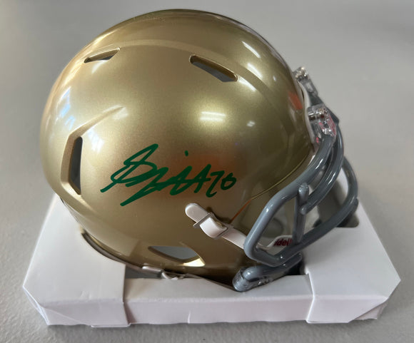 BENJAMIN MORRISON Signed Notre Dame Speed Mini Helmet Beckett COA