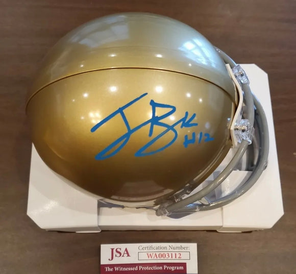 IAN BOOK Signed Notre Dame Fighting Irish Mini Helmet JSA COA