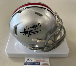C.J. HICKS Signed Ohio State Buckeyes Speed Mini Helmet JSA COA