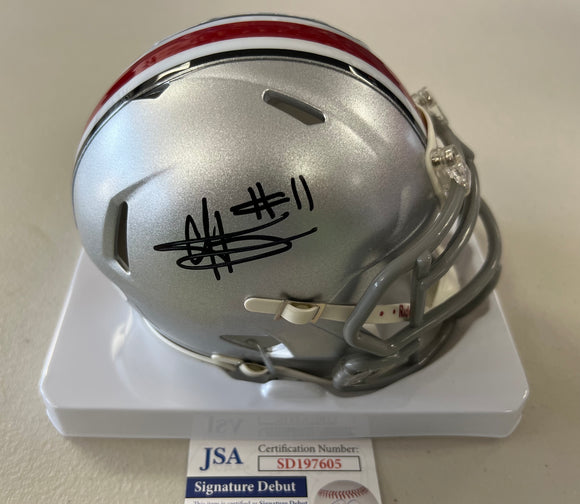 C.J. HICKS Signed Ohio State Buckeyes Speed Mini Helmet JSA COA