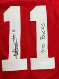 C.J. HICKS Signed Ohio State Buckeyes Red Pro Style  Football Jersey GO BUCKS Inscription JSA COA