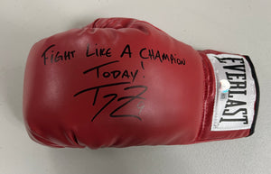 TOM ZBIKOWSKI Signed Everlast Left Hand Red Boxing Glove Fight Like A Champion Today! Inscription Beckett COA