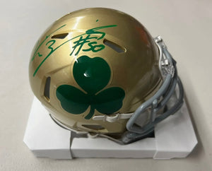 CHRIS ZORICH Signed Notre Dame Irish Shamrock Speed Mini Helmet Beckett COA