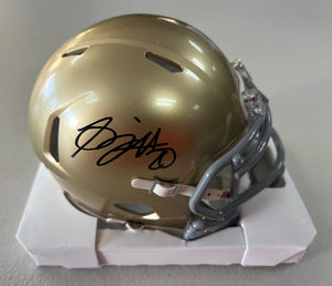BENJAMIN MORRISON Signed Notre Dame Speed Mini Helmet Beckett COA